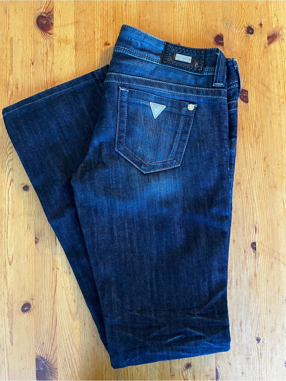 Guess Low Rise Women's Dark Blue Flare Jeans